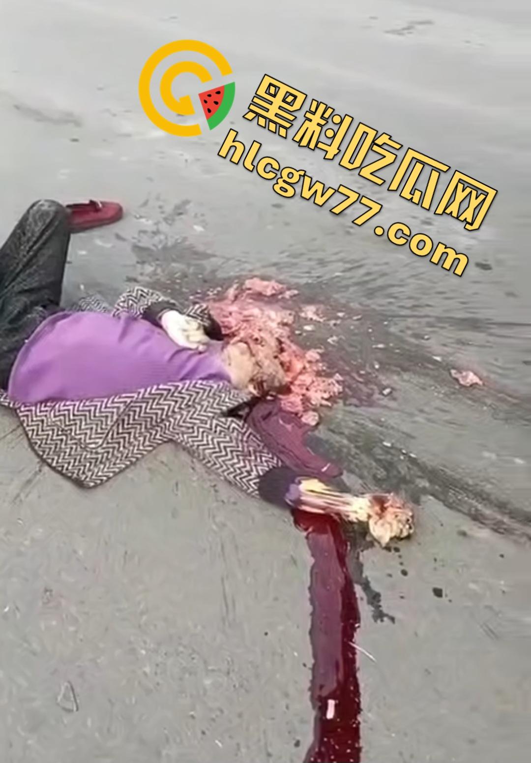 河南辉县老太太近视千度急买菜酿惨剧！大货车碾爆头颅脑浆四溅，喷到路人身上洗了个血浴！