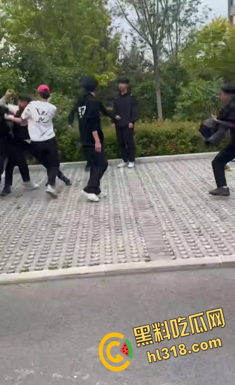 精神小伙为爱街头斗殴,两男子被一群人围殴,红毛白衣小伙被刀砍伤手臂,血流不止到处逃窜 !-4